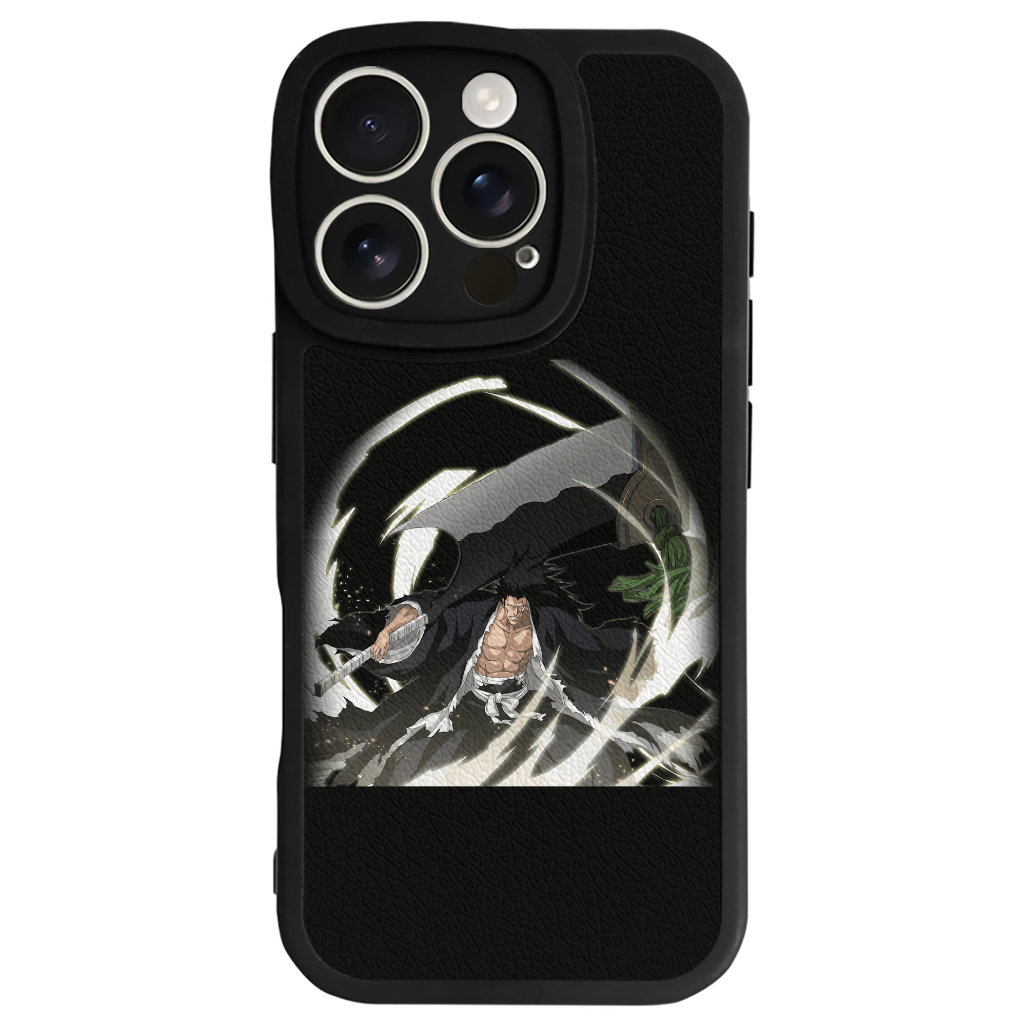 （画像用） ブリーチ ざらき けんぱち BLEACH Zaraki Kenpachi 【iPhone 16シリーズ対応】シリコンスマホケース（レザー調） 材質：シリコン